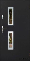 Exterior door with mirror W-9 INOX 70/80/90/100