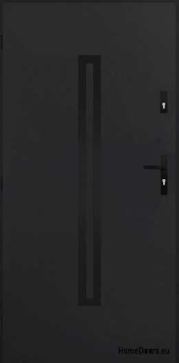 Solid exterior door A-12 BLACK 70/80/90/100