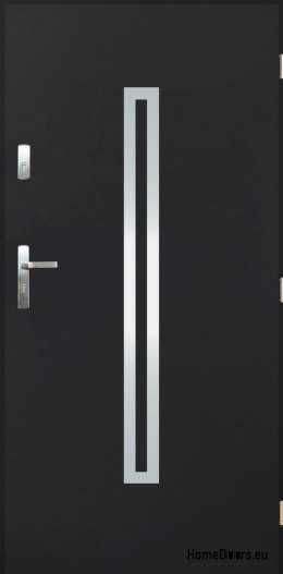 Solid exterior door A-12 INOX 70/80/90/100