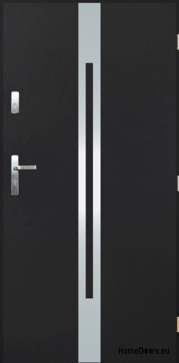 Solid exterior door A-13 INOX 70/80/90/100