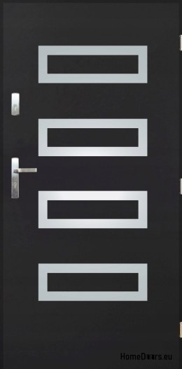 Solid exterior door A-6 INOX 70/80/90/100