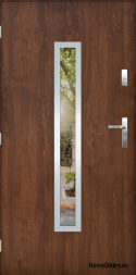 Exterior door with mirror W-10 INOX 70/80/90/100