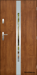 Exterior door with mirror W-13 INOX 70/80/90/100