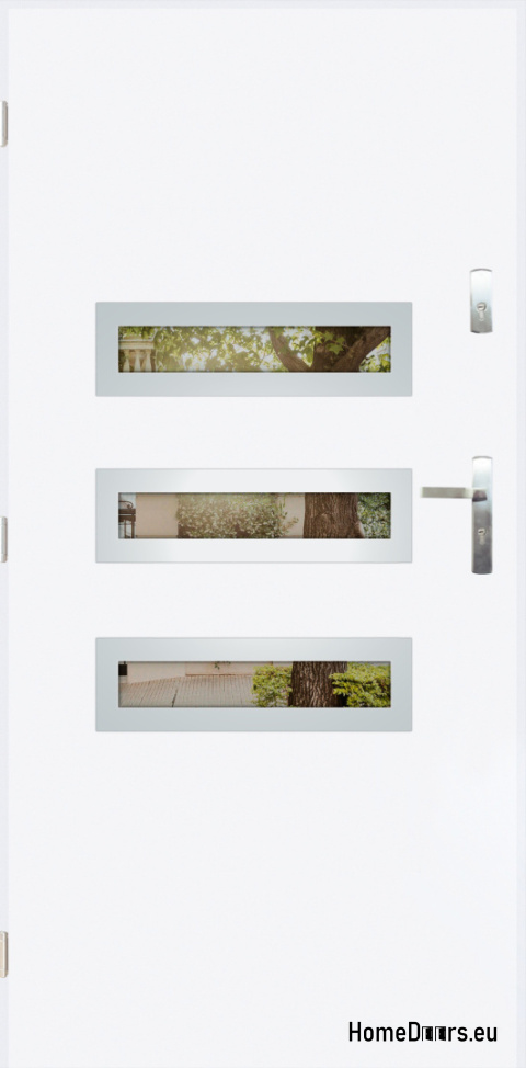 Exterior door with mirror W-4 INOX 70/80/90/100 Exterior door with mirror W-4 INOX 70/80/90/100