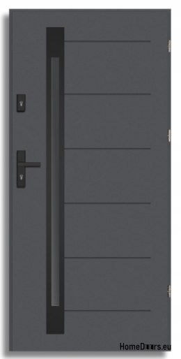 Exterior door NARVIK BLACK THICK warm 1,2Wm2k 70mm, OFF-THE-SHELF, 90 P