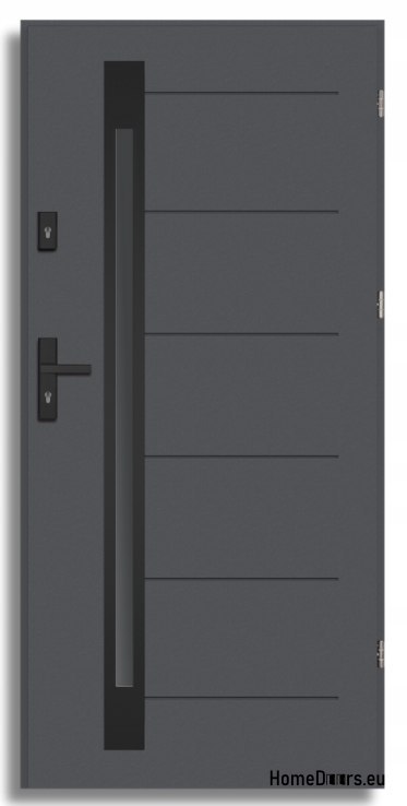 Exterior door NARVIK BLACK THICK warm 1,2Wm2k 70mm, OFF-THE-SHELF, 90 P