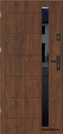Exterior doors COPENHAGEN WITH BLACK GLASS THICK warm 70mm, OFF-THE-SHELF, 90 L