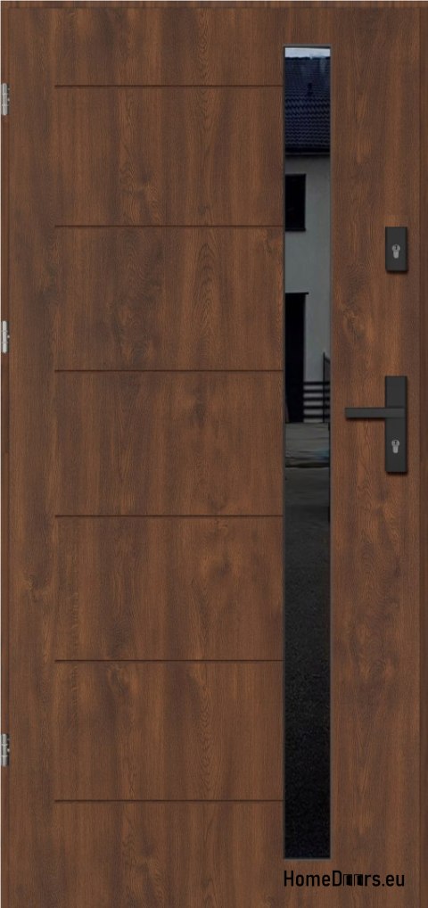 Exterior doors COPENHAGEN WITH BLACK GLASS THICK warm 70mm, OFF-THE-SHELF, 90 L Exterior doors COPENHAGEN WITH BLACK GLASS THICK warm 70mm, OFF-THE-SHELF, 90 L