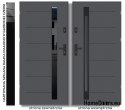 Exterior doors COPENHAGEN WITH BLACK GLASS THICK warm 70mm, OFF-THE-SHELF, 90 L