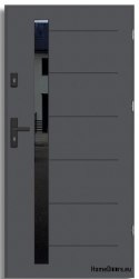 Exterior doors COPENHAGEN WITH BLACK GLASS THICK warm 70mm, OFF-THE-SHELF, 90 P