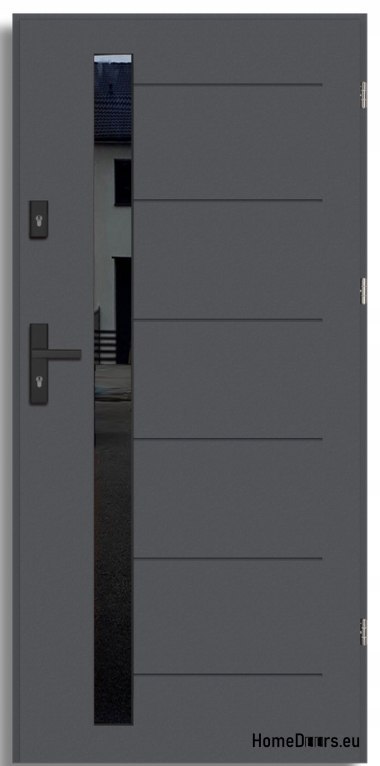 Exterior doors COPENHAGEN WITH BLACK GLASS THICK warm 70mm, OFF-THE-SHELF, 90 P Exterior doors COPENHAGEN WITH BLACK GLASS THICK warm 70mm, OFF-THE-SHELF, 90 P