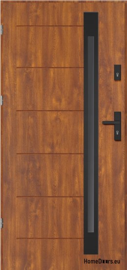 Exterior door NARVIK BLACK THICK warm 1,2Wm2k 70mm, OFF-THE-SHELF, 90 L