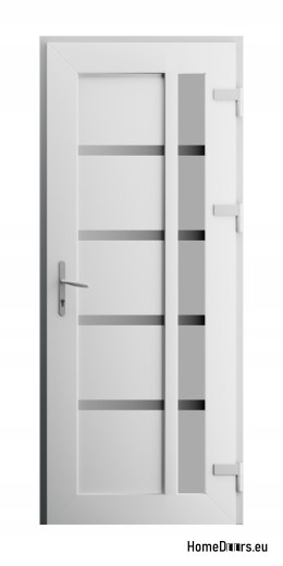 DRZWI ZEWNĘTRZNE PCV 100/210 BIAŁE PRZESZKLONE , ZAMEK AUTOMATYCZNY