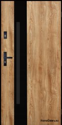 Exterior door THICK warm 72mm MARS 01 90 Oak turner Black frame