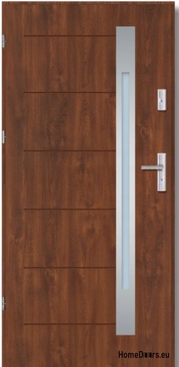 Drzwi zewnętrzne TULUZA GRUBE ciepłe 72mm, OD RĘKI, 90 L ORZECH
