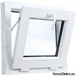 PVC TILT WINDOW 800x500 / 80x50 ANTHRACITE/WHITE, STRONG, WITH HANDLE, READY TO USE