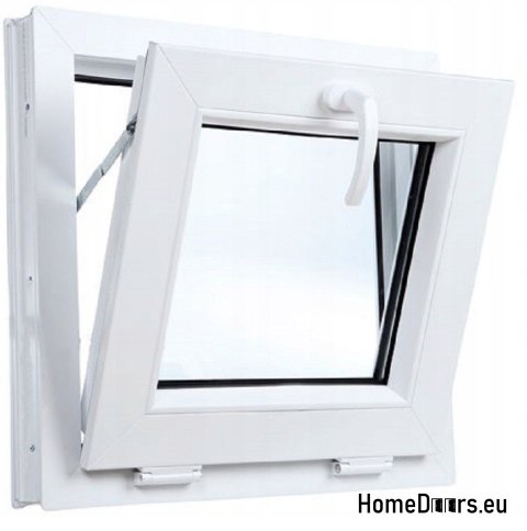 PVC TILT WINDOW 800x500 / 80x50 ANTHRACITE/WHITE, STRONG, WITH HANDLE, READY TO USE PVC TILT WINDOW 800x500 / 80x50 ANTHRACITE/WHITE, STRONG, WITH HANDLE, READY TO USE