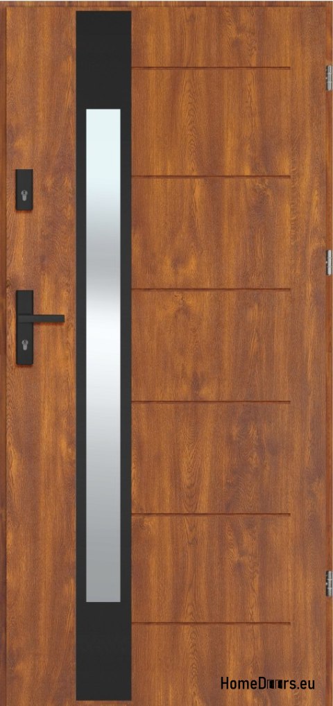 LAUSANNE NERO exterior door with mirror, THICK warm 72mm, OFF-THE-SHELF, 90 P LAUSANNE NERO exterior door with mirror, THICK warm 72mm, OFF-THE-SHELF, 90 P