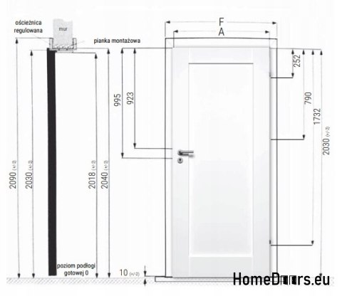Ościeżnica regulowana MDF ORD-10 , 420-460 mm FRESH Ościeżnica regulowana MDF ORD-10 , 420-460 mm FRESH
