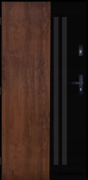PANTOR ALPINE-PASIVE 02 Exterior Door Left 90 Walnut Thick 72mm Warm