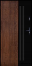 Exterior Door PANTOR BERGEN 01 Left 90 Walnut Thick 72mm Warm