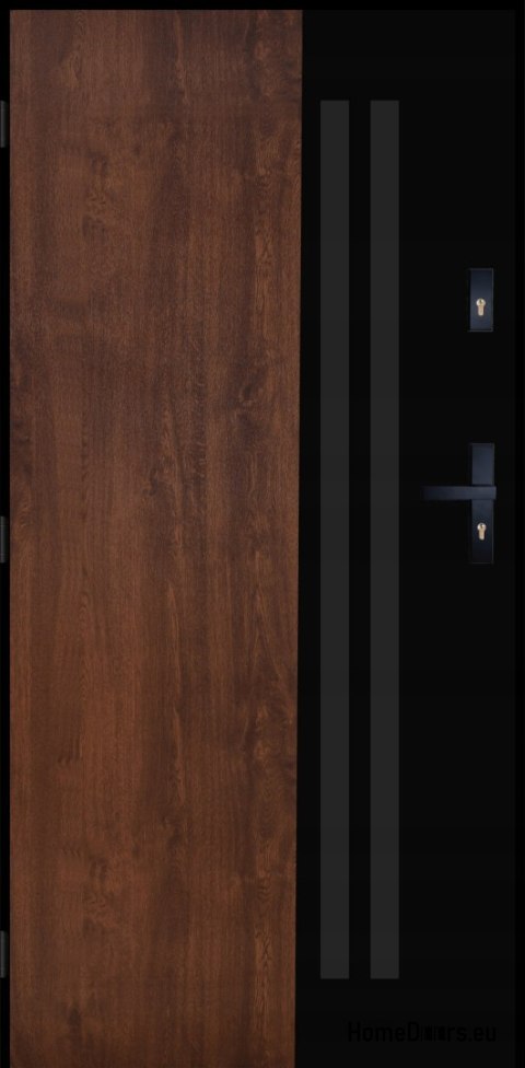 Exterior Door PANTOR BERGEN 01 Left 90 Walnut Thick 72mm Warm Exterior Door PANTOR BERGEN 01 Left 90 Walnut Thick 72mm Warm