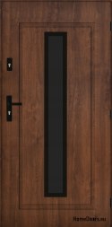 Exterior door PANTOR LEO 01 right 80 walnut thick 72mm warm