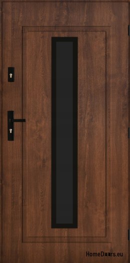 Exterior door PANTOR LEO 01 right 80 walnut thick 72mm warm