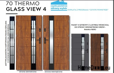 Drzwi zewnętrzne ciepłe THERMO GLASS 4 Pakiet 4 szybowy 70mm, OD RĘKI, 90 L Drzwi zewnętrzne ciepłe THERMO GLASS 4 Pakiet 4 szybowy 70mm, OD RĘKI, 90 L