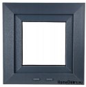 PVC WINDOW RU RIGHT 600x600 / 60x60 DOUBLE-SIDED ANTHRACITE