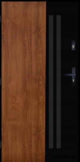 Exterior door PANTOR BERGEN 01 left 90 golden oak thick 72mm warm
