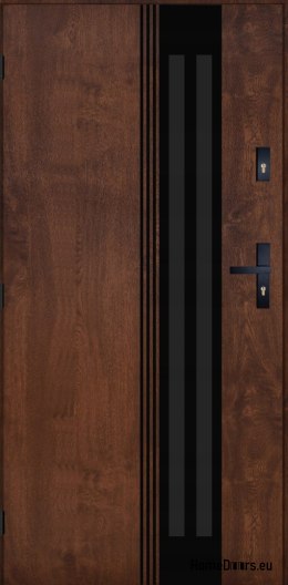 Exterior Door PANTOR BERGEN 02 Left 90 Walnut Thick 72mm Warm