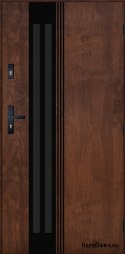 Exterior door PANTOR BERGEN 02 right 90 walnut thick 72mm warm
