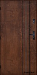 Exterior door PANTOR HURON left 90 walnut thick 72mm warm