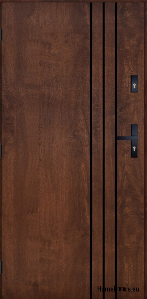 Exterior door PANTOR HURON left 90 walnut thick 72mm warm