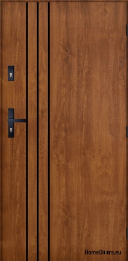 Exterior Door PANTOR HURON Right 80 Golden Oak Thick 72mm Warm