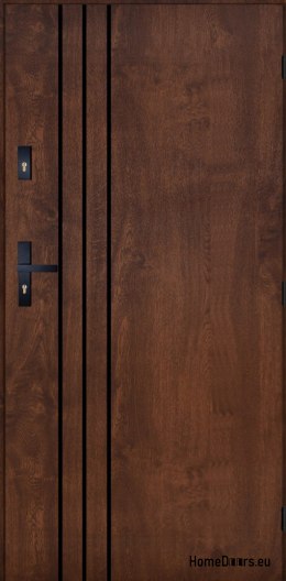 Exterior door PANTOR HURON right 90 walnut thick 72mm warm
