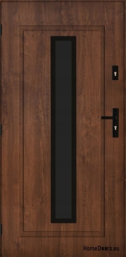 Exterior door PANTOR LEO 01 left 90 walnut thick 72mm warm