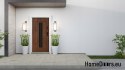 Exterior door PANTOR LEO 01 left 90 walnut thick 72mm warm