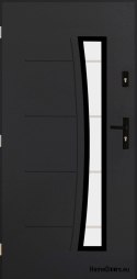 Strong exterior door with glass 55mm POP 02 90 left anthracite