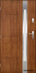 Polish Steel Exterior Door 55mm Sonata 03 90 Left Golden Oak
