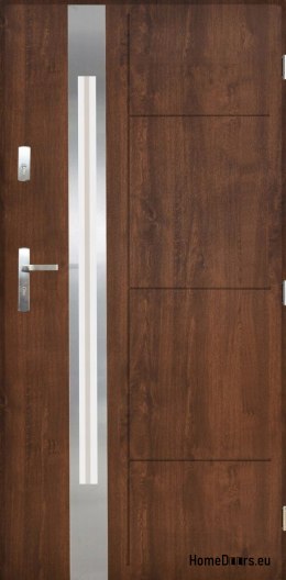 Exterior door Polish steel 55mm Sonata 03 90 right walnut