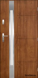 Polish Steel Exterior Door 55mm Sonata 03 90 Right Golden Oak