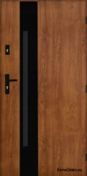 Polish Steel Exterior Door 55mm Tango 04 90 Right Golden Oak