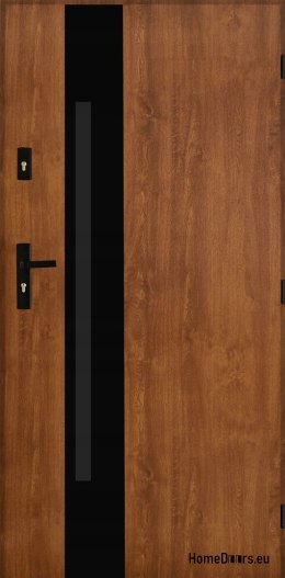 Polish Steel Exterior Door 55mm Tango 04 90 Right Golden Oak