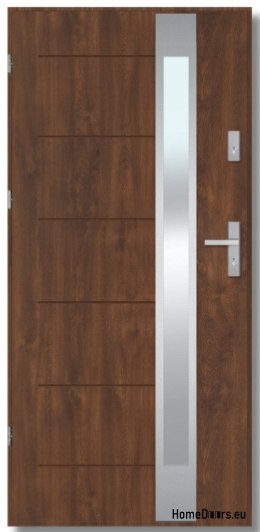 BREMA INOX exterior door with one-way mirror, THICK 70mm, OFF-THE-SHELF, 90 L