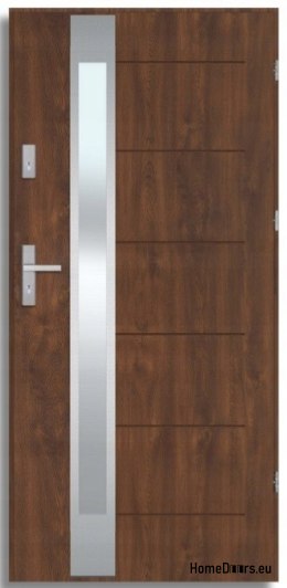 BREMA INOX exterior door with one-way mirror, THICK 70mm, OFF-THE-SHELF, 90 P