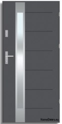 BREMA INOX exterior door with one-way mirror, THICK 70mm, OFF-THE-SHELF, 90 P
