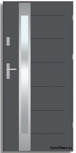 BREMA INOX exterior door with one-way mirror, THICK 70mm, OFF-THE-SHELF, 90 P