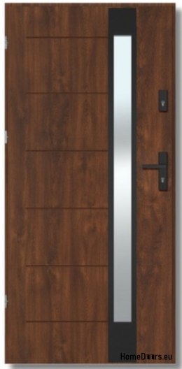 BREMA NERO exterior door with one-way mirror, THICK 70mm, OFF-THE-SHELF, 90 L